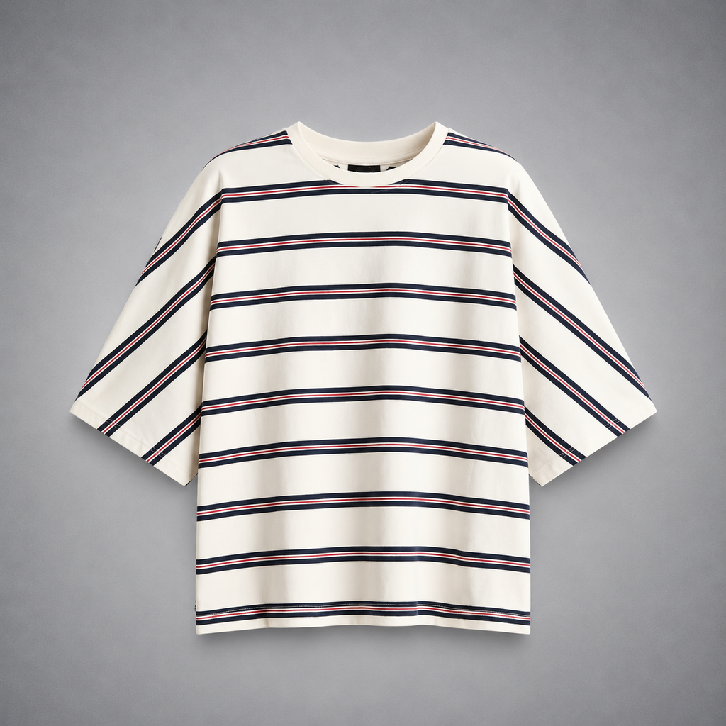 Oversized Striped Cotton Top