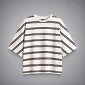 Oversized Striped Cotton Top