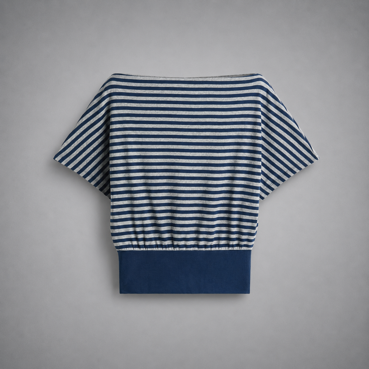 Boat-Neck Striped Cotton Top