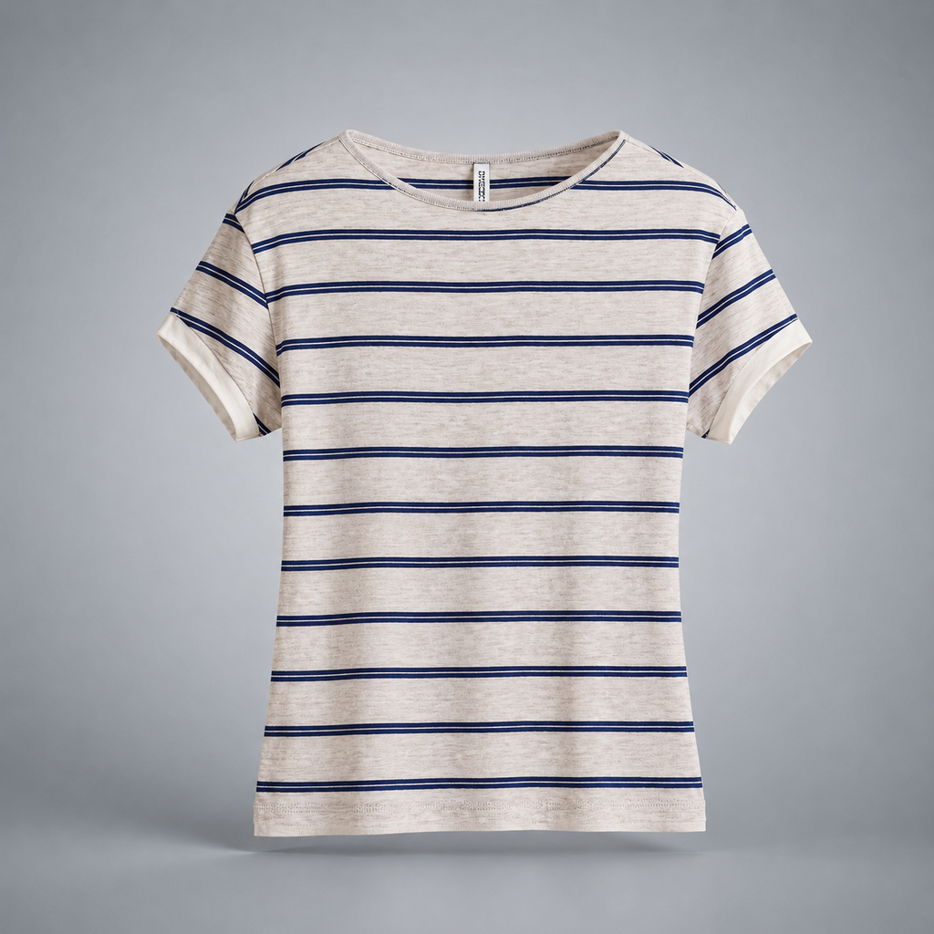 Fitted Contrasting-Trim T-Shirt